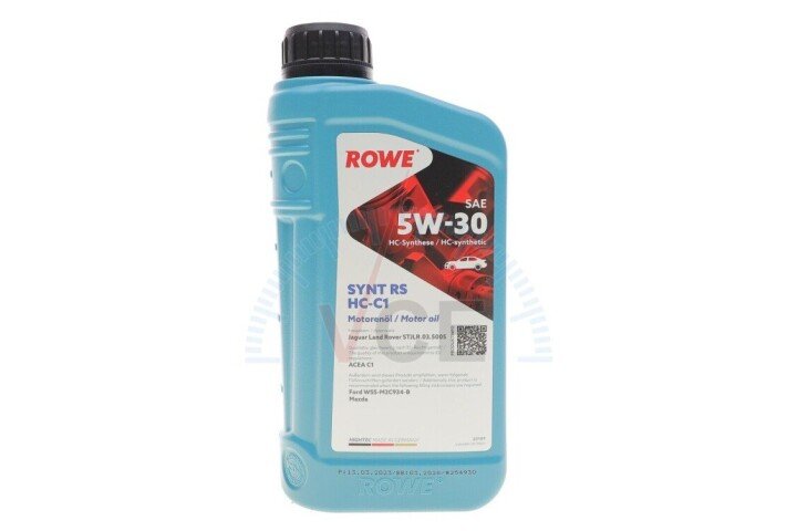 Масло 5w30 hightec synt rs hc-c1 (1l) (jaguar land rover stjlr.03.5005/ford wss-m2c934-b/mazda) ROWE 20109-0010-99 (фото 1)