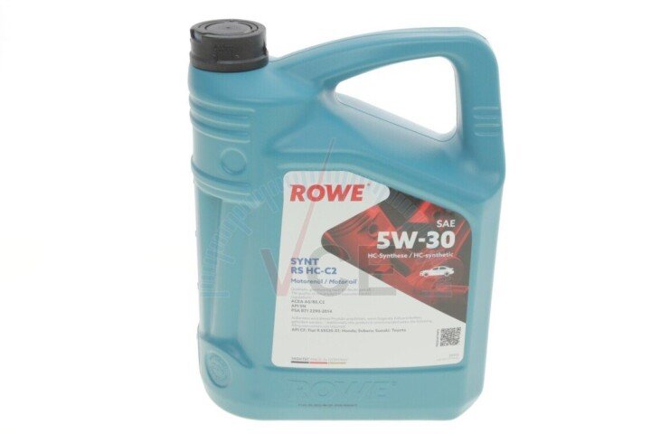 Олива 5w30 hightec synt rs hc-c2 (5l) (psa b71 2290-2014/fiat 9.55535-s1/honda) (acea a5/b5,c2) ROWE 20113-0050-99 (фото 1)