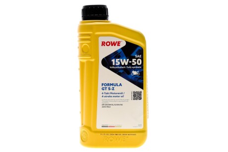 Масло 15W50 SZ HIGHTEC FORMULA GT 4T (1L) (API SN/SM/SL/SJ/SH/SG - JASO MA2) ROWE 20203-0010-99