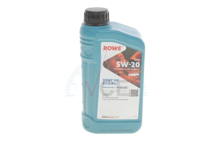 Масло 5w20 hightec synt hc eco-fo (1l) (wss-m2c948-b/stjlr.03.5004) (acea c5) (api sn) ROWE 20206-0010-99 (фото 1)