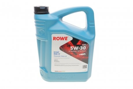 Масло 5w30 hightec synt rsr 17 (5l) (mb 226.52/renault rn17/rn 0700/0710) (acea c3) ROWE 20370-0050-99 (фото 1)