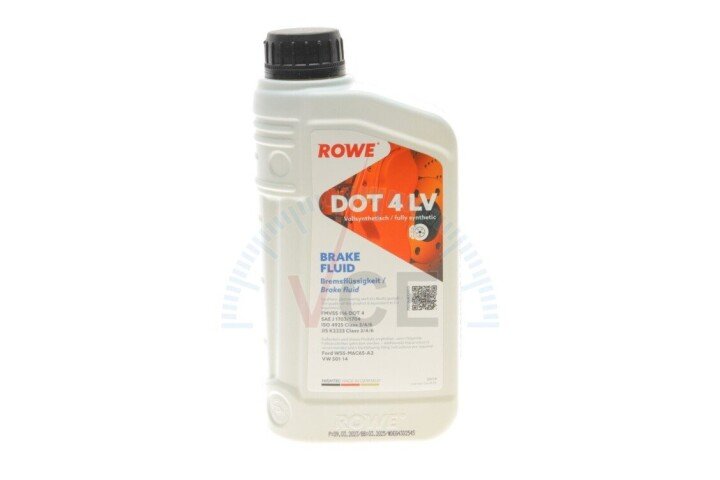 Тормозная жидкость hightec brake fluid dot 4 lv (1l) class 3/4/6 ROWE 25114-0010-99 (фото 1)