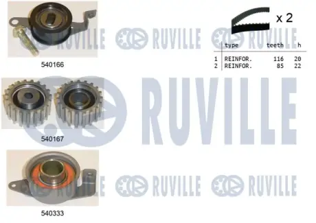 Комплект грм ford 1.8d/td 89-00 RUVILLE 550012