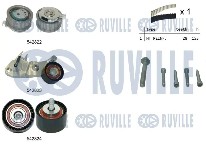 Фото 1 - Комплект грм volvo xc60 2,0d 08- RUVILLE 550502 Комплект грм volvo xc60 2,0d 08- RUVILLE 550502 (фото 1)