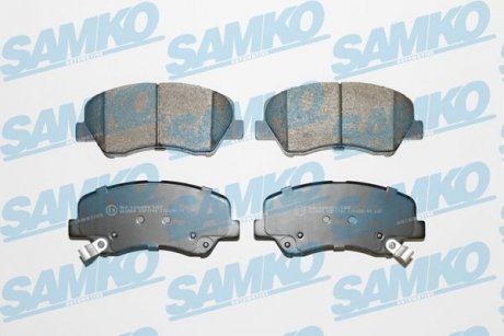 Колодки гальмівні передні Hyundai Accent 10->, Kia Rio 11-> (LPR-) SAMKO 5SP1744 (фото 1)
