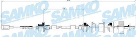 Трос ручних гальм SAMKO C0061C