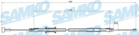 Трос ручных тормозов SAMKO C1008B