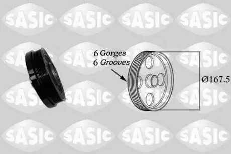 Ременный шкив, коленчатый вал SASIC 2156078