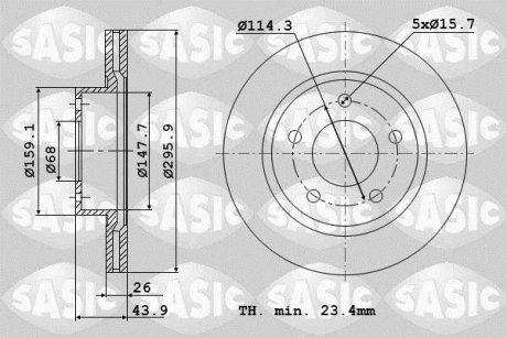 Тормозные диски (комплект) SASIC 6104020 (фото 1)