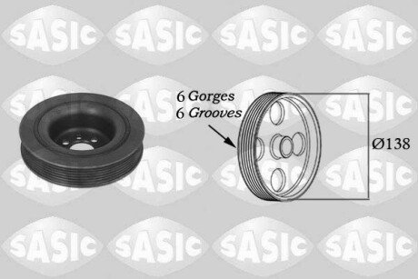Ременный шкив, коленчатый вал SASIC 9001800
