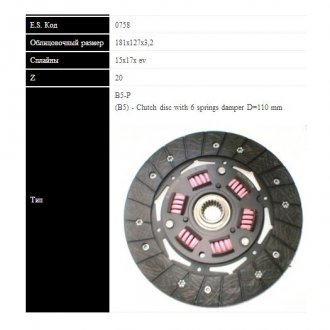 Renault диск сцепления 4,5 -85 180 (181мм, 6 пружин) SASSONE 0758 (фото 1)