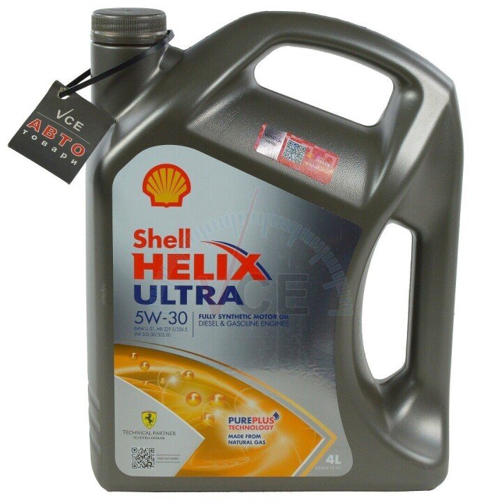 Моторное масло Helix Ultra 5W-30 (SL/CF/A3/B4) 4л SHELL 4107154 (фото 1)