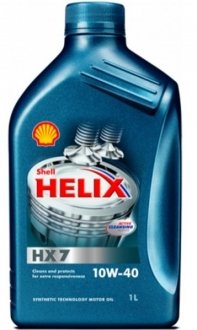 1л Масло полусинт.(синий) Helix HX7 10W-40 SAPI SN/CF ACEA A3/B3, A3/B4 JASO SG+ MB 229.3 VW 502.00/505.00 Renault RN0700/RN0710 SHELL 550040293 (фото 1)