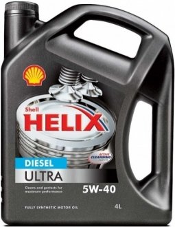 4л Олива синт. Helix Ultra Diesel 5W-40 API CF, ACEA B3/B4, VW502.00/505.00/503.01, MB 229.5, BMW LL-01, Renault RN 0710, Fiat 9.55535-Z2 SHELL 550040549 (фото 1)