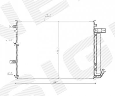 Радіатор кондиціонера jeep cherokee (kl), 14 - 18 SIGNEDA RC39024