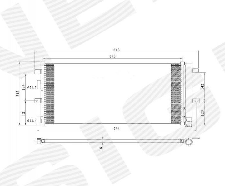 Радіатор кондиціонера ford fusion, 13 - 17 SIGNEDA RC4211 (фото 1)