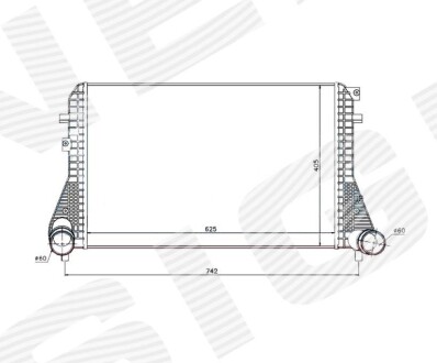 Радиатор охлаждения воздуха интеркуллер SIGNEDA RI96542 (фото 1)