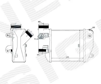 Радиатор охлаждения воздуха интеркуллер SIGNEDA RI96576
