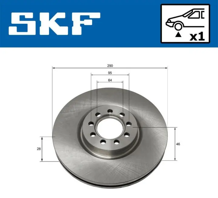 Диск тормозной (передний) SKF VKBD80159V1 (фото 1)