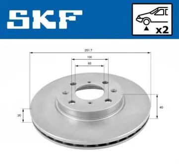 Диск гальмівний (передній) SKF VKBD80167V2