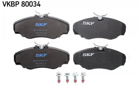 Колодки гальмівні дискові (комплект 4 шт) SKF VKBP 80034 (фото 1)