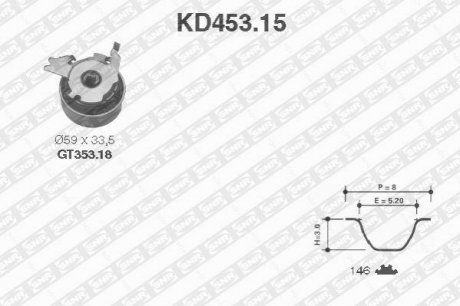 Комплект ремня грм SNR KD453.15 (фото 1)