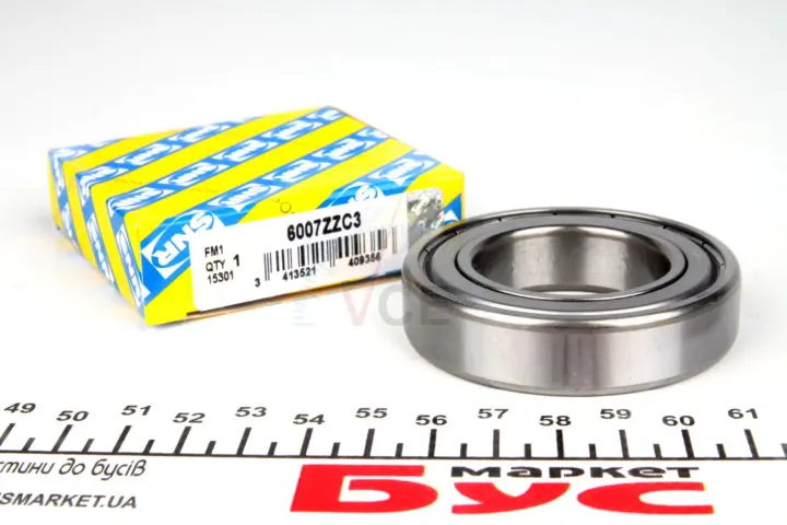Подшипник шариковый SNR 6007ZZC3 (фото 1)