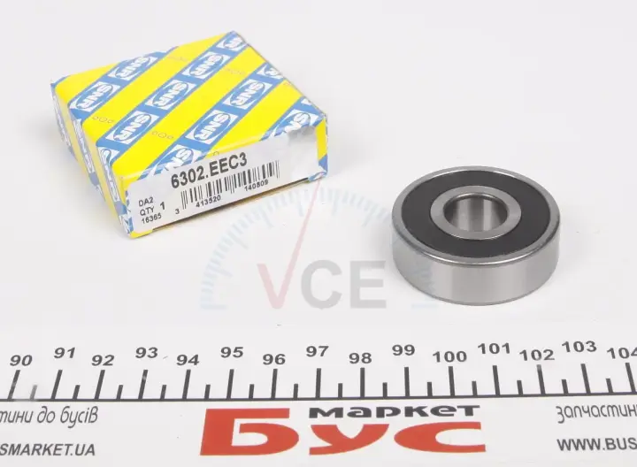 Подшипник генератора SNR 6302.EE.C3 (фото 1)