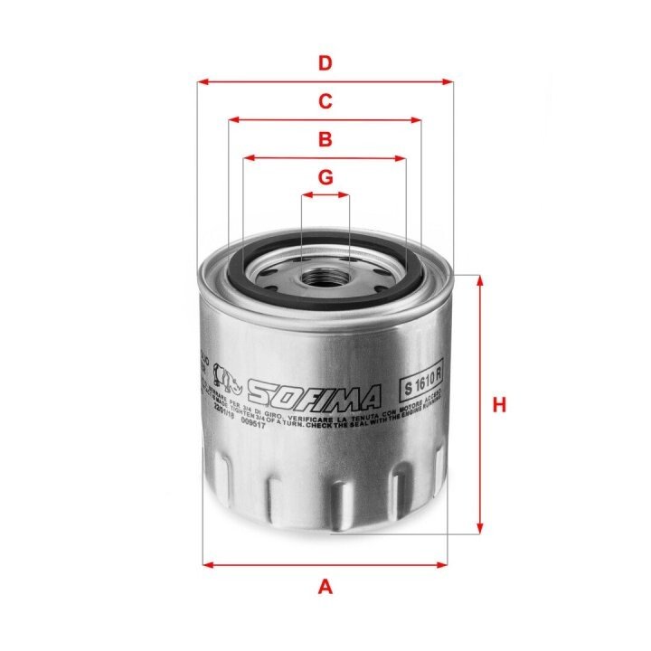 Фільтр масляний SOFIMA S1610R (фото 1)