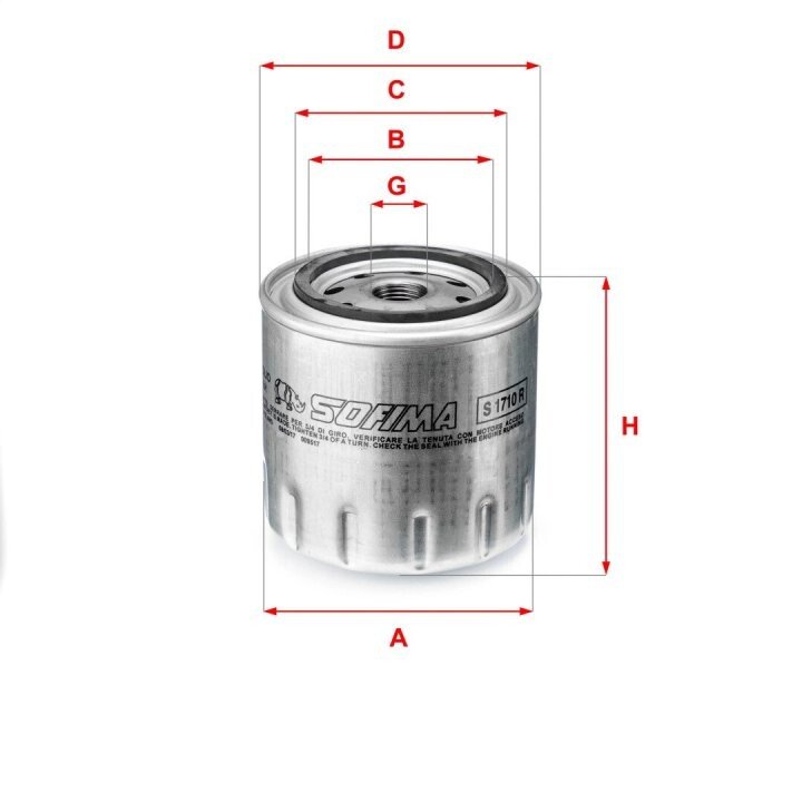 Масляний фільтр SOFIMA S 1710 R (фото 1)