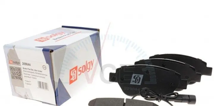Колодки гальмівні (передні) fiat doblo/citroen nemo/peugeot bipper 08-(bosch) (з датчиком) SOLGY 209044 (фото 1)
