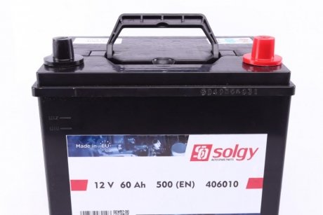 Акумуляторна батарея 60ah/500a (230x172x222/+r) азія SOLGY 406010