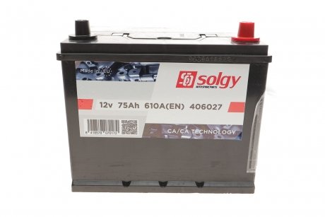 Аккумуляторная батарея 75ah/610a (261x175x225/+l/b01) (азия) SOLGY 406027