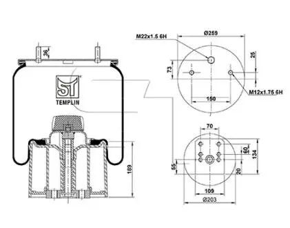 Подушка амортизуюча зі склянкою ST-TEMPLIN 04.060.6106.510