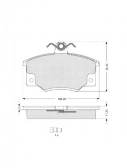 Комплект тормозных колодок, дисковый тормоз STARLINE BD S029 (фото 1)