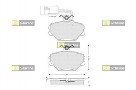 Тормозные колодки дисковые. STARLINE BD S044