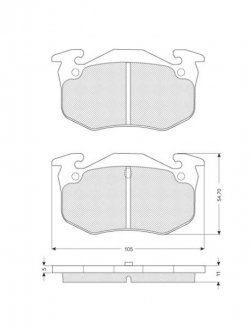Комплект тормозных колодок, дисковый тормоз STARLINE BD S055 (фото 1)