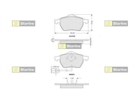 Тормозные колодки дисковые. STARLINE BD S109 (фото 1)