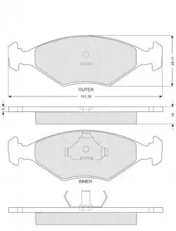 Комплект тормозных колодок, дисковый тормоз STARLINE BD S221