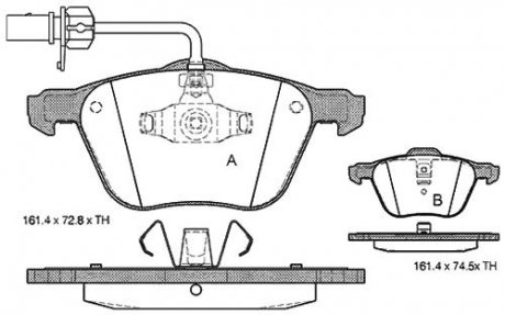Комплект тормозных колодок, дисковый тормоз STARLINE BD S312 (фото 1)