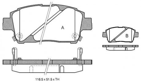 Комплект тормозных колодок, дисковый тормоз STARLINE BD S321 (фото 1)