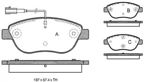 Комплект тормозных колодок, дисковый тормоз STARLINE BD S324