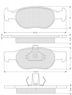 Комплект тормозных колодок, дисковый тормоз STARLINE BD S823P