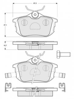 Комплект тормозных колодок, дисковый тормоз STARLINE BD S830P (фото 1)