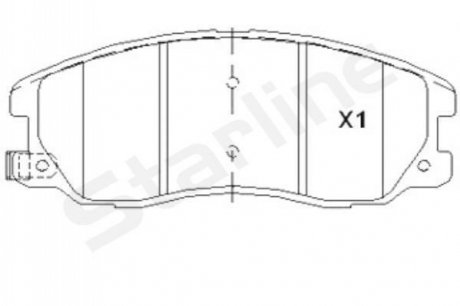 Комплект тормозных колодок, дисковый тормоз STARLINE BD S852P