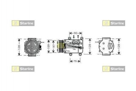 Комп-р кондиц. [oe xs4h19d629aa] ford transit connect / fiesta / focus STARLINE DK STK0102