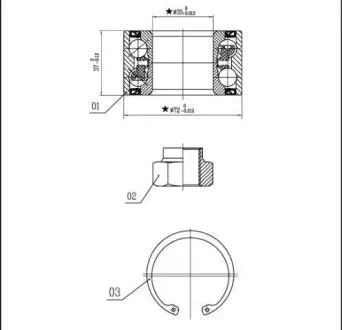 Комплект подшипника ступицы колеса STARLINE LO 00882