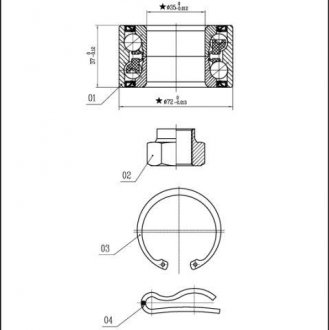 Комплект підшипника маточини колеса STARLINE LO 00915