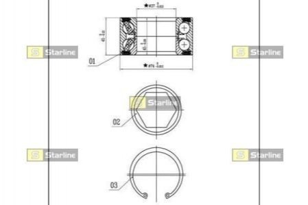 Комплект підшипника маточини колеса STARLINE LO 01326 (фото 1)