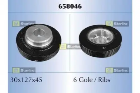 Ремінний шків, колінчастий вал STARLINE RS 658046